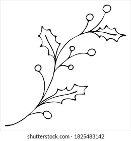 Holly Outline Images, Stock Photos & Vectors | Shutterstock