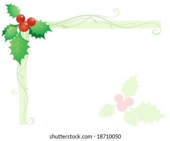Holly sprig on white background vector illustration