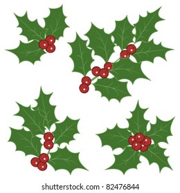 Holly sprigs for christmas decorations
