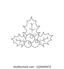 Holly of the traditional Christmas decoration icon