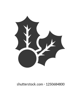 Holly vector, Christmas related solid design icon