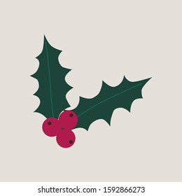 Holly, vector illustration, flat style