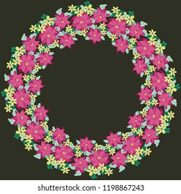 Holly wreath, invitation template