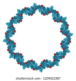 Holly wreath, invitation template