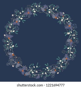 Holly wreath, invitation template