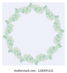 Holly wreath, invitation template