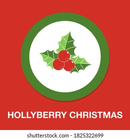 hollyberry christmas icon - simple, vector, icon for website design, mobile app, ui. Vector Illustration