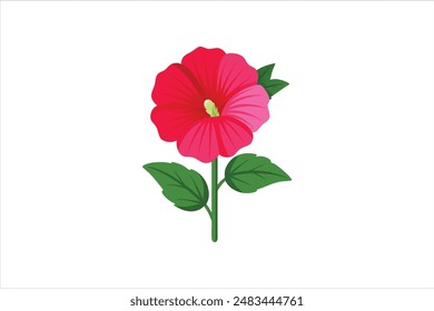 Hollyhock flower vector artwork illustration.