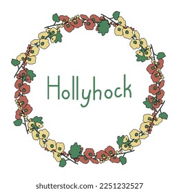 Marco decorativo simple del vector Hollyhock