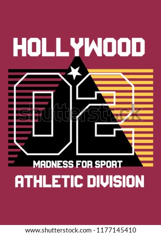 hollywood athletic division,t-shirt design