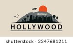 Hollywood, California Skyline Los Angeles Urban Landscape. City scape, City of Angels. Malibu Beach, Sunset Strip, 60