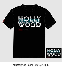Hollywood City Text,Lettering Stylish Typography Graphic T shirt Print Vector Illustration Design