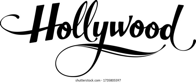 Hollywood Custom Calligraphy Text Stock Vector (Royalty Free ...