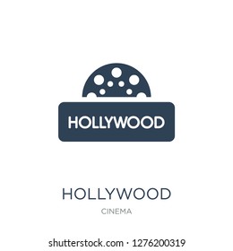 hollywood icon vector on white background, hollywood trendy filled icons from Cinema collection, hollywood vector illustration