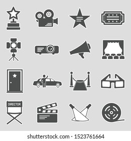 Hollywood Icons. Sticker Design. Vector Illustration.