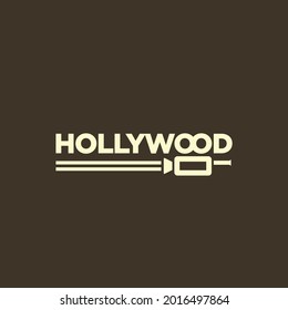 Hollywood Logotype. Wordmark Design. Vector Logo And Illustration.