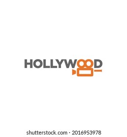 Hollywood Logotype. Wordmark Design. Vector Logo And Illustration.