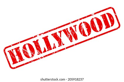 HOLLYWOOD red stamp text on white