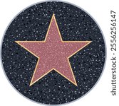 hollywood star in circle, vector illustration 
