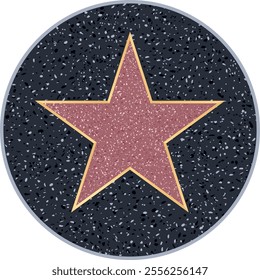 hollywood star in circle, vector illustration 
