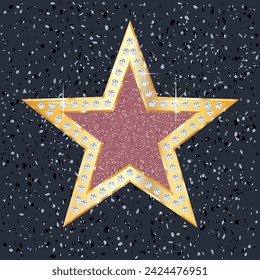 Hollywood star with diamonds, vector illustration svg