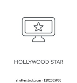 Hollywood Star linear icon. Hollywood Star concept stroke symbol design. Thin graphic elements vector illustration, outline pattern on a white background, eps 10.