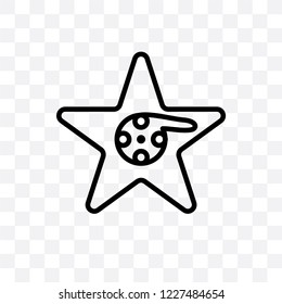 Hollywood Star vector linear icon isolated on transparent background, Hollywood Star transparency concept can be used for web and mobile