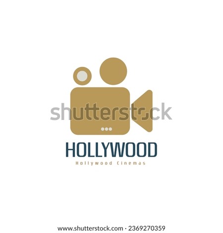 Hollywood text and video camera logo.
