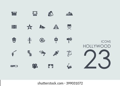 Hollywood vector set of modern simple icons