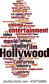 Hollywood word cloud concept. Vector illustration