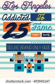 hollywood,t-shirt print poster vector 