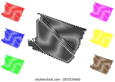 Holmes County, Mississippi (U.S. county, United States of America, USA, U.S., US) map vector illustration, scribble sketch Holmes map