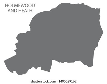 Holmewood and Heath grey ward map of North East Derbyshire district in East Midlands England UK