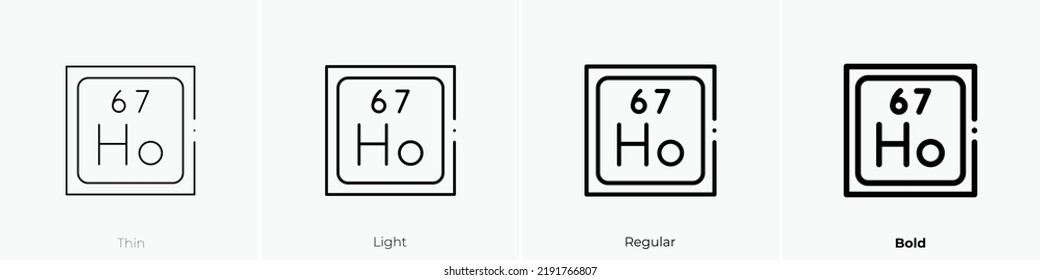holmium icon. Thin, Light Regular And Bold style design isolated on white background