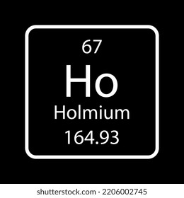 Holmium symbol. Chemical element of the periodic table. Vector illustration.