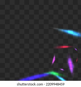 Holo Bokeh Vector Transparent Background. Rainbow Foil Paper Wallpaper. Gradient Glitter Digital Template. Hologram Abstract Sparkle Border.
