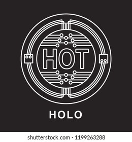 holo coin Cryptocurrency  icon with black background