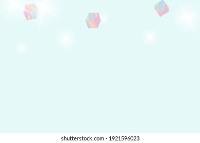 Holo Confetti. Isolated Holographic Cube Particles. Vector Square Bokeh. Iridescent Background. Birthday Card with Metallic Texture. Chaotic Confetti Backdrop. Foil Border. Geometric Anniversary Card.