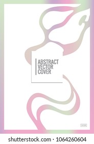 Holo cover. Flat eco placard. Vector abstract holographic pattern for poster design. Organic summer flyer. 2d prints for banner background.  Exotic jungle pattern for backdrop. Catalog template.