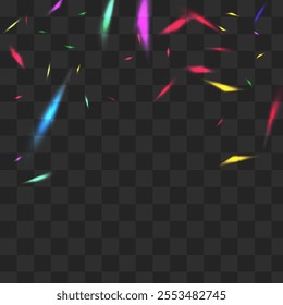 Holo Flash Vector Transparent Background. Holographic Refraction Paper Design. Glow Glare Carnival Texture. Iridescent Realistic Glitter Branch.