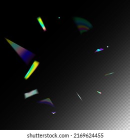 Holo Glitch Effect Rainbow Tinsel.  Gradient Overlay Neon Foil Tinsel. Gold Transparent Falling Particles. Rainbow Tinsel. Blue, Purple, Green Celebration Background. Flying Holograph Confetti.