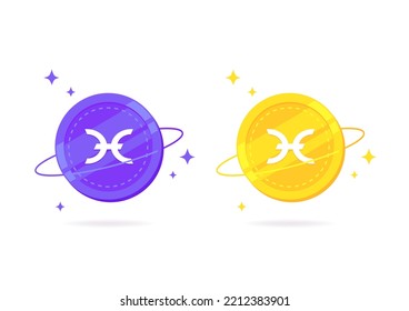 Holo (HOT) coin flat icon isolated on white background.