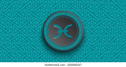 Holo (HOT) crypto coin token vector illustration. Virtual currency symbol banner and background
