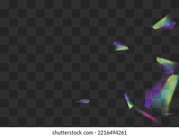 Holo Lens Vector Transparent Background. Iridescent Flare Isolated Wallpaper. Gradient Foil Glint Branch. Rainbow Paper Cristal Texture.