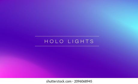 Luces Holo. Fondo de ensueño del holograma azul púrpura vectorial. Gradiente iridiscente arcoiris. Papel de fondo holográfico minimalista. Banner Neon Opalescent. Diseño Moderno De Música Tecnológica.