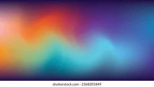 Holo Lights. Vector colorful on Blue Hologram Dreamy Background. Rainbow Iridescent Gradient. Minimalist Holographic Fluid Wallpaper. Neon Opalescent Banner. Modern Tech Music Design.