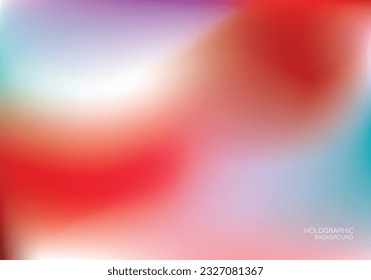 Holo-Lichter. Vektorroter violetter Hologramm-Dreamy-Hintergrund. Rainbow Iridescent Gradient. Minimalistisches Holografisches Fluid-Tapete. Neon Opaleszenz Banner. Modernes Tech-Musikdesign.