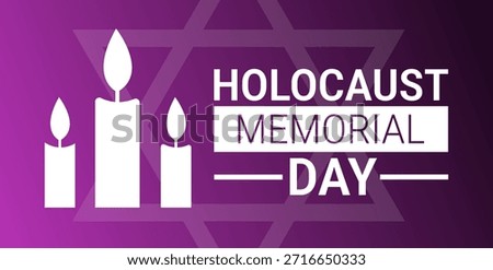 Holocaust Memorial Day background, banner, card or poster design template is observed every year during January, to raise awareness about the mission. Vector illustration.
