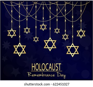 Holocaust remembrance day card or background. vector illustration.
