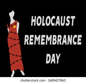 Holocaust Remembrance Day. Concentration Camps. January 27. EPS 10.  
Flat vector illustration